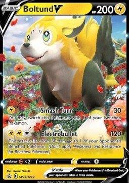 Pokemon - Boltund V (SWSH 219) Black Star Promos.., Ophalen of Verzenden, Nieuw, Losse kaart, Foil