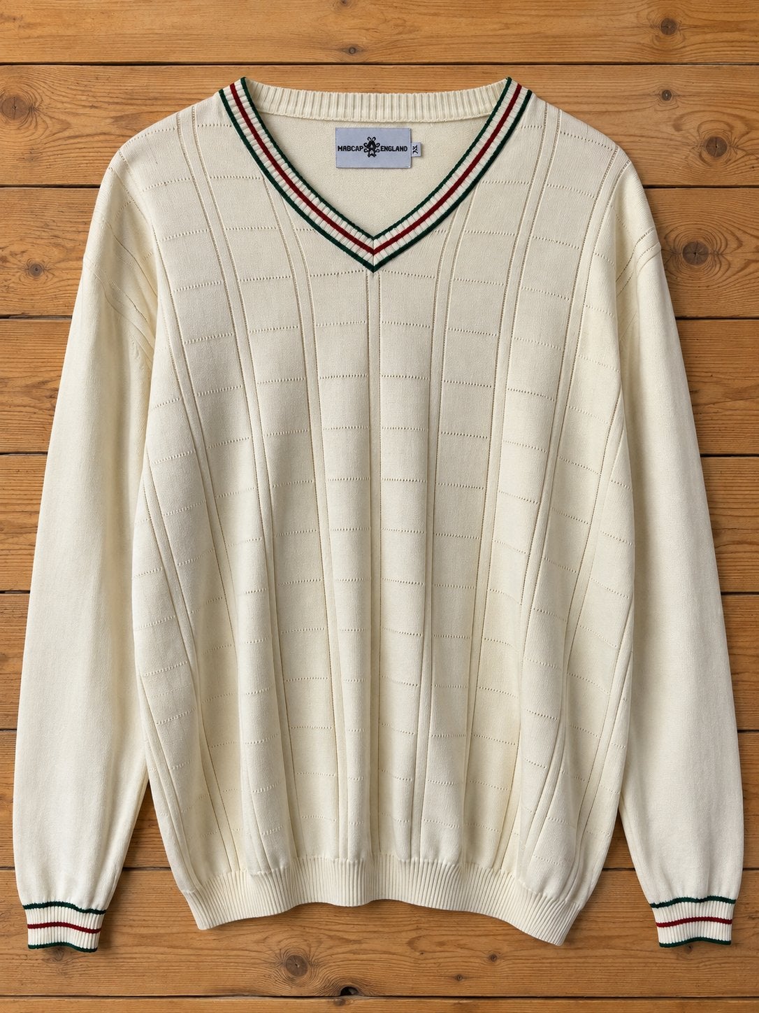 Madcap England Crickettrui Wit V-Hals Katoen - Maat 3XL, Ophalen of Verzenden, Zo goed als nieuw, Overige maten, Rood
