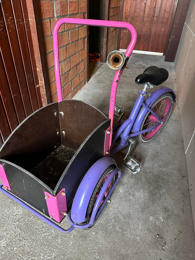 Leuke Kinder Bakfiets - Roze/Paars, Overige merken, Terugtraprem, Gebruikt, Ophalen of Verzenden