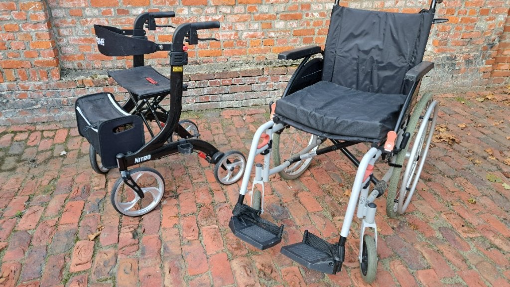 Rollator en rolstoel