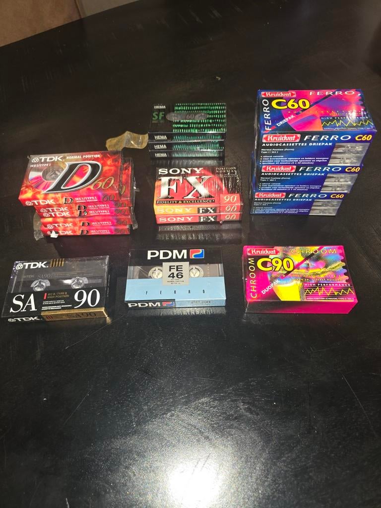 Nieuwe cassettebandjes (geseald) – TDK / Sony / Chrome – vin, 2 t/m 25 bandjes, Overige genres, Ophalen of Verzenden, Nieuw in verpakking