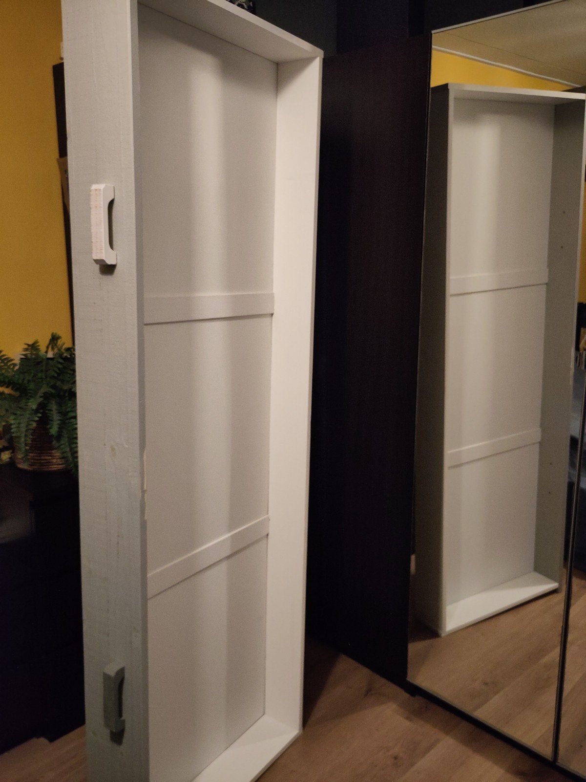 Stoere, grijze bedlade met wieltjes, Ophalen, Gebruikt, 90 cm, Eenpersoons