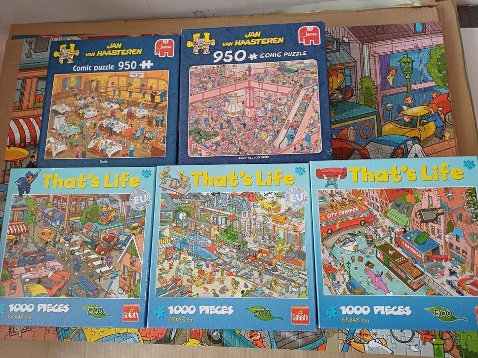 Jan van Haasteren & That's Life Puzzels (950 & 1000 stukjes), Hobby en Vrije tijd, Denksport en Puzzels, Ophalen of Verzenden