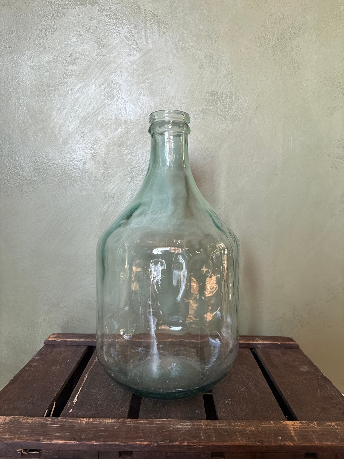 Grote flesvaas Mica Groen glas, Ophalen