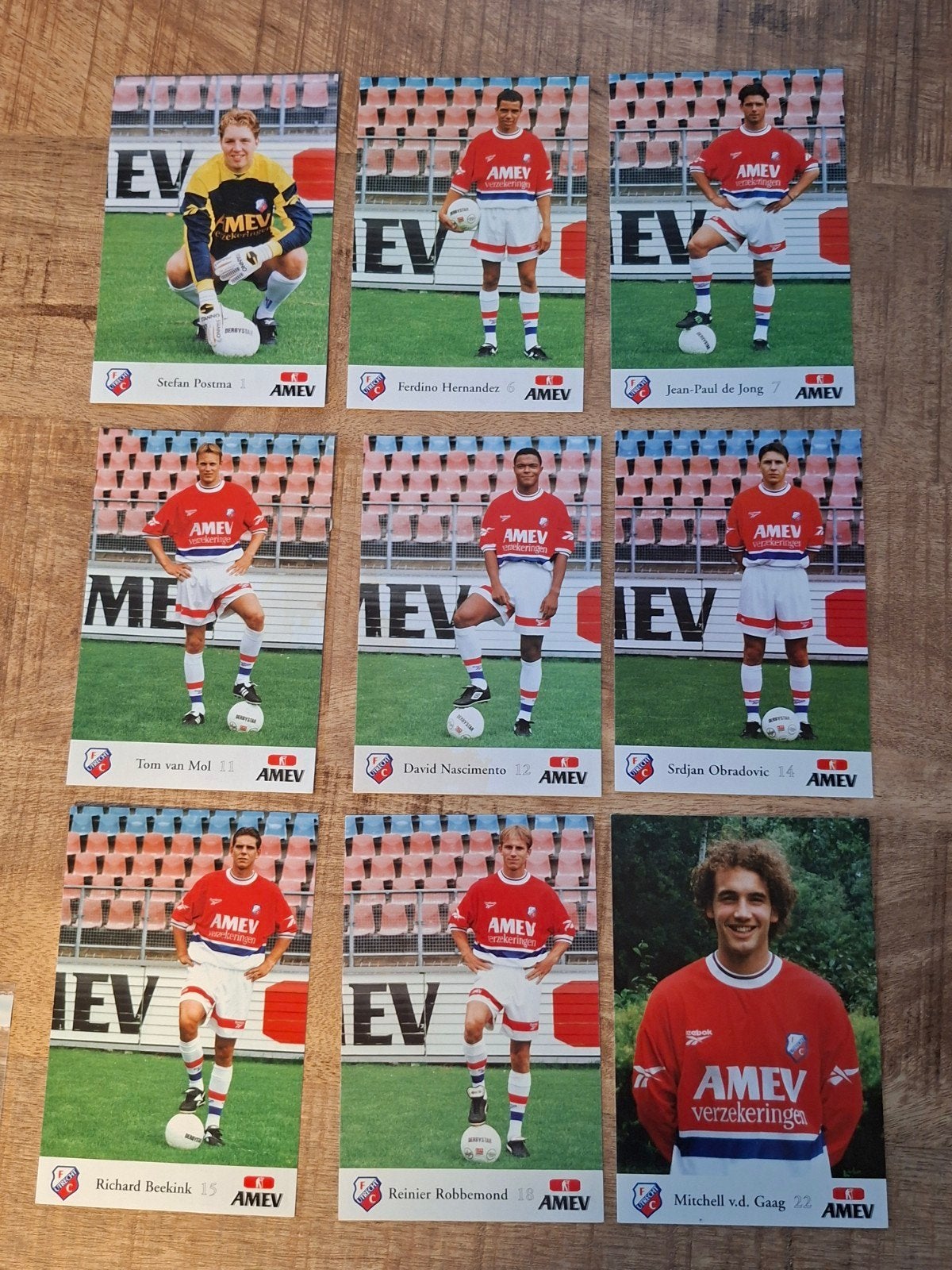 FC Utrecht Spelerskaarten Amev, Ophalen of Verzenden, F.C. Utrecht, Spelerskaart