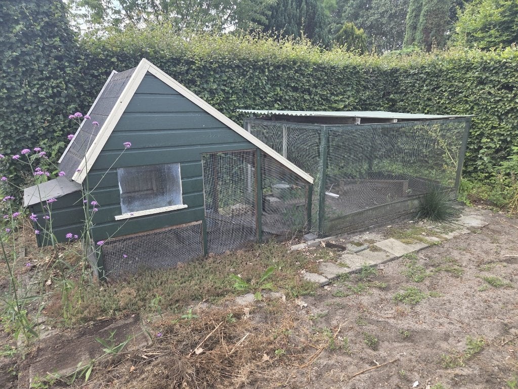 Kippenhok met legnest en kippenren - Nachthok kippen met ren, Dieren en Toebehoren, Ophalen, Gebruikt, Kippenhok of Kippenren