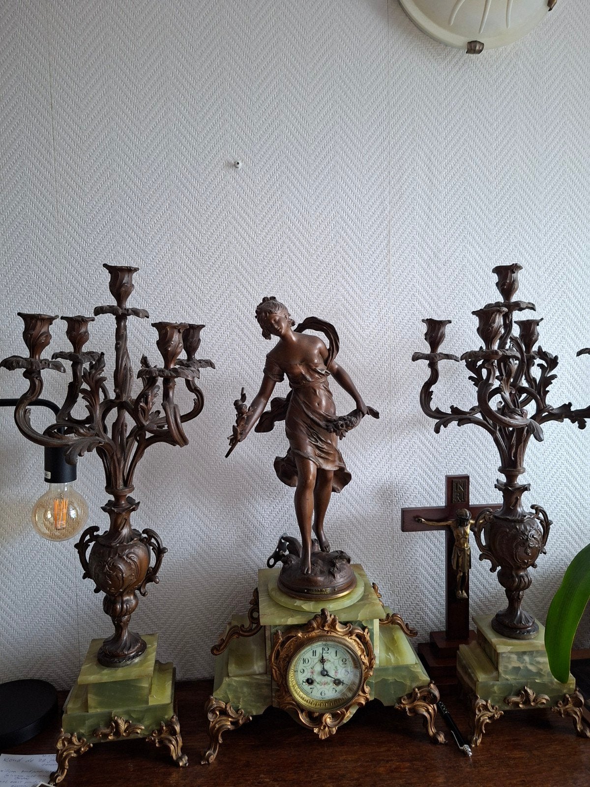 Te koop. Antiek klokken stel, Antiek en Kunst, Ophalen of Verzenden