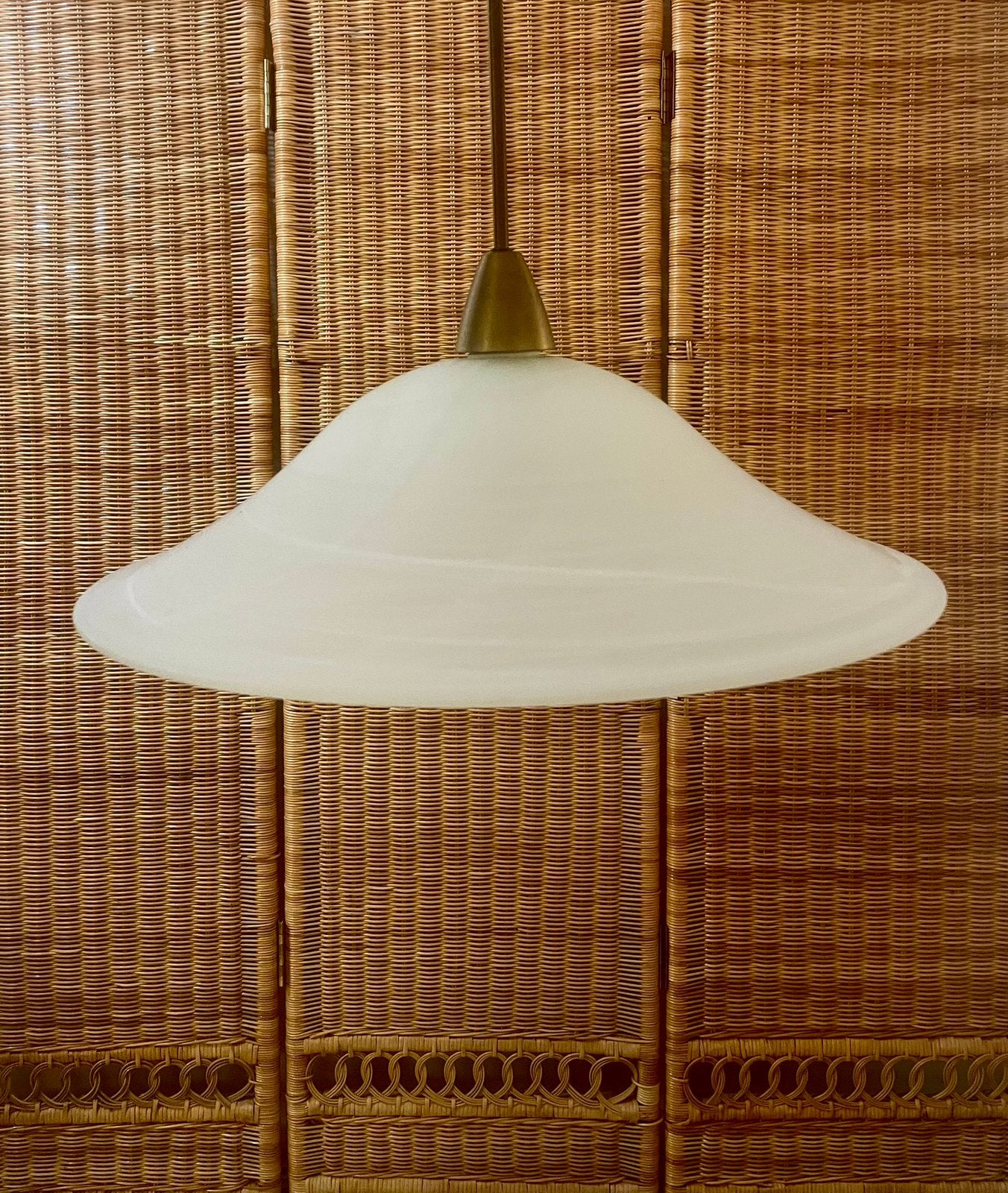 Vintage Steinhauer hanglamp – brons & matglas – jaren ’90, Ophalen, Glas