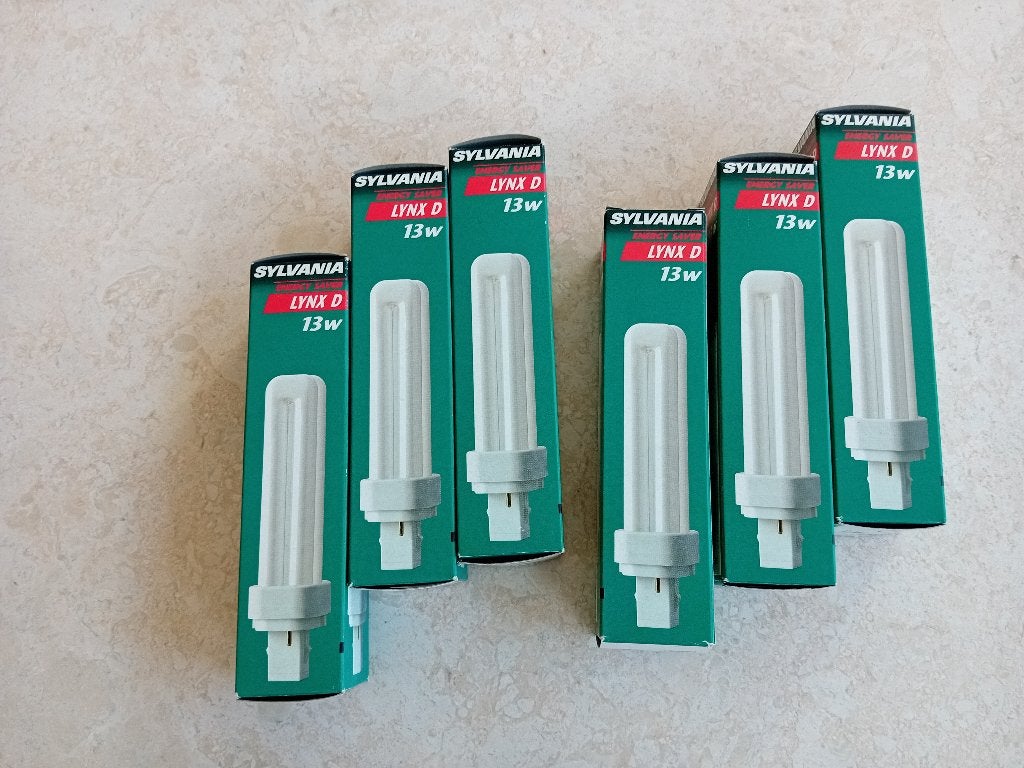 Sylvania Spaarlamp, 13 watt, G24d1, koel wit., Ophalen of Verzenden, Sylvania, Overige fittingen, Spaarlamp