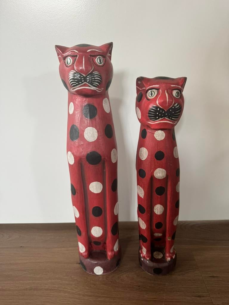 Set houten katten, Antiek en Kunst, Ophalen of Verzenden