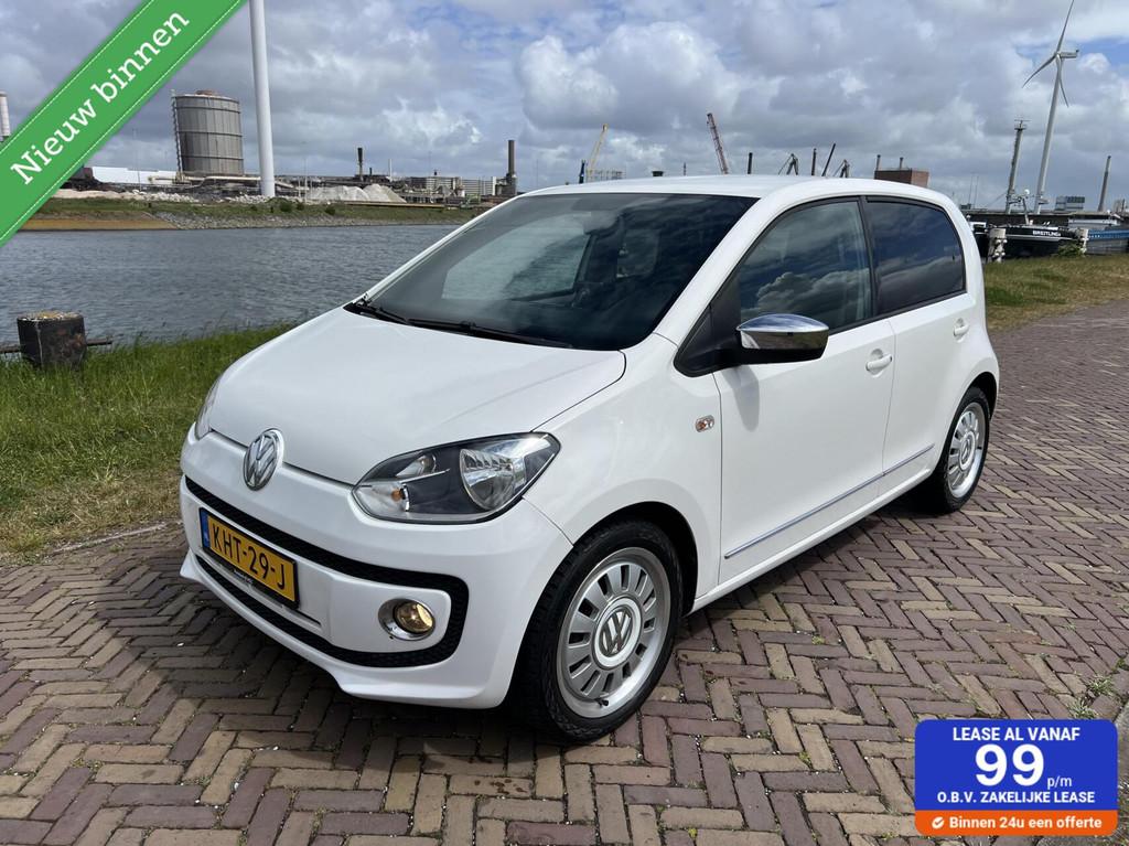 Volkswagen Up! 1.0 Highline BJ 2016 AIRCO|NAVI|5DRS|CRUISE, Auto's, Voorwielaandrijving, Gebruikt, 4 stoelen, Leder en Stof