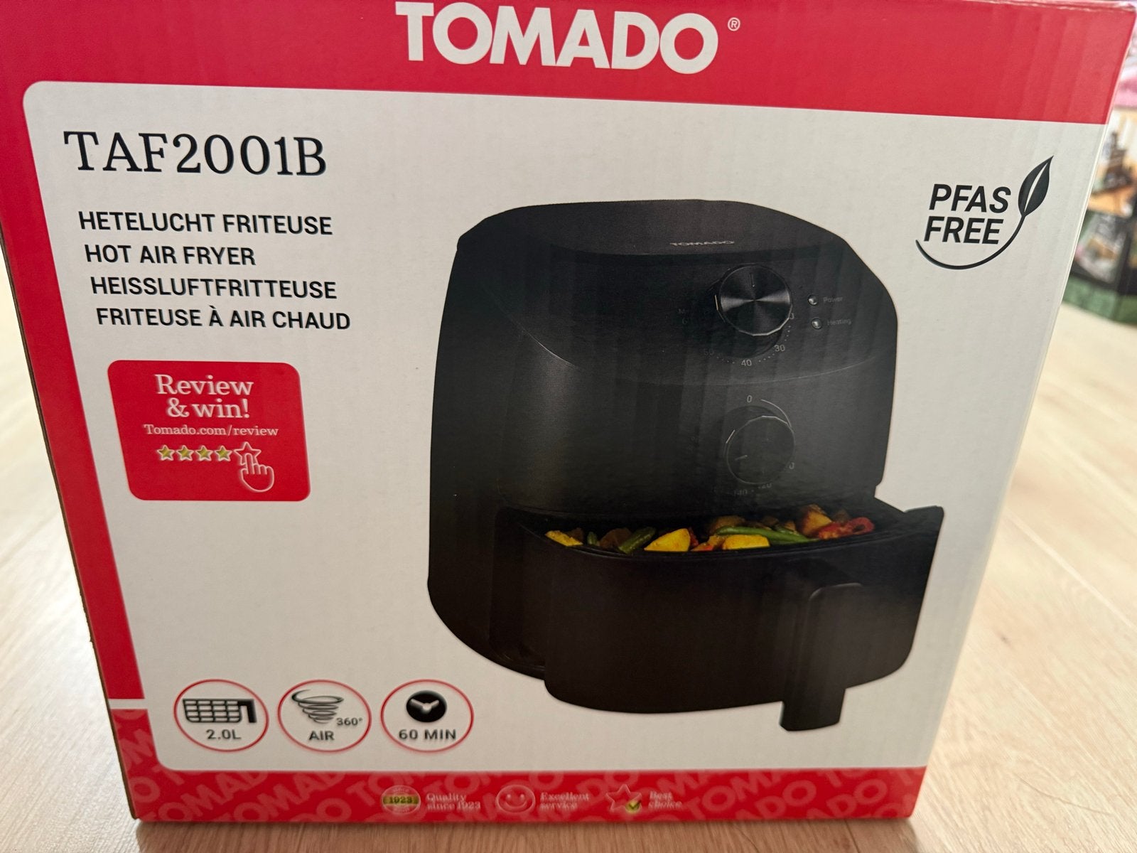 Tomado TAF2001B Heteluchtfriteuse - PFAS-vrij, Ophalen, Zo goed als nieuw, Airfryer