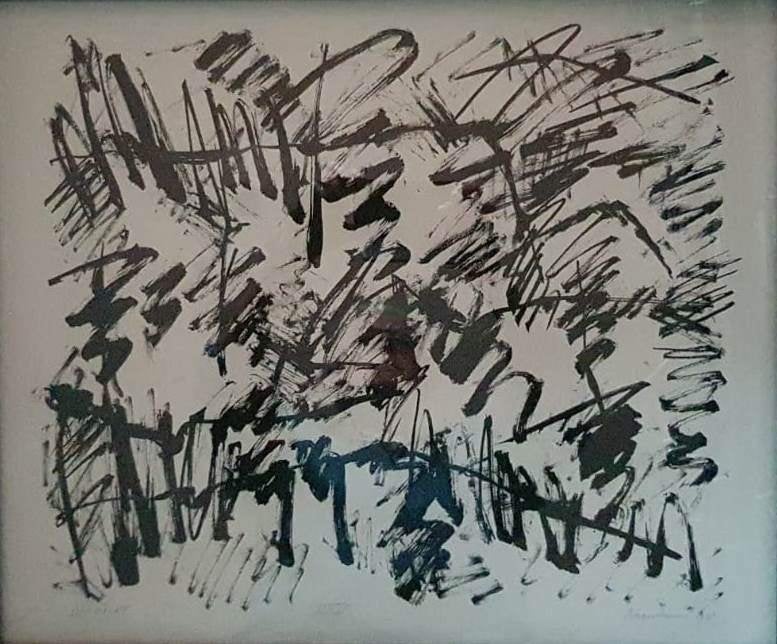 Jan Schoonhoven (1914)Lithografie"Uit Delft Grafiek" Ges Gen, Abstract, Ophalen of Verzenden, Lithografie, Gelimiteerde oplage