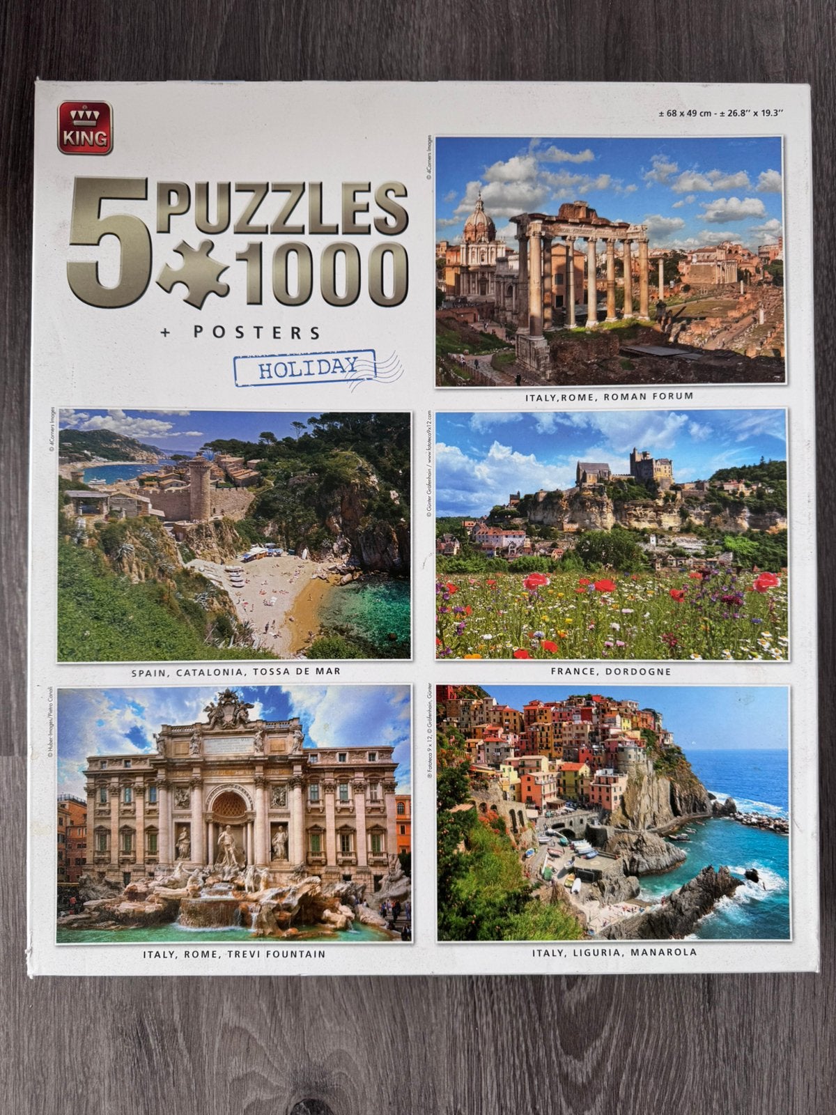King Holiday editie 5 legpuzzels elk 1000 stukjes, Ophalen of Verzenden, 500 t/m 1500 stukjes, Zo goed als nieuw, Legpuzzel