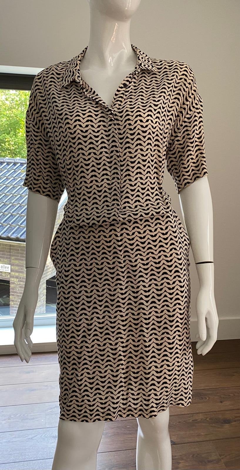 CKS Jurk met print, maat L, Kleding | Dames, Ophalen, Beige, Maat 42/44 (L), Zo goed als nieuw