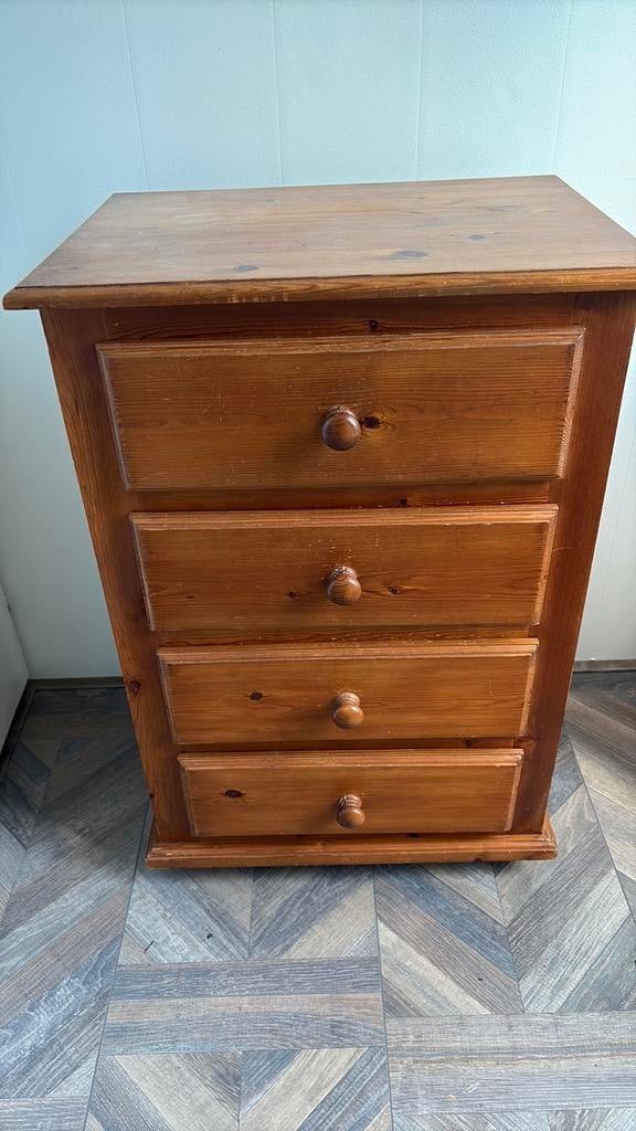 Grenen ladekastje(antiek/vintage), Huis en Inrichting, Zo goed als nieuw, 3 of 4 laden, Minder dan 100 cm, 25 tot 50 cm