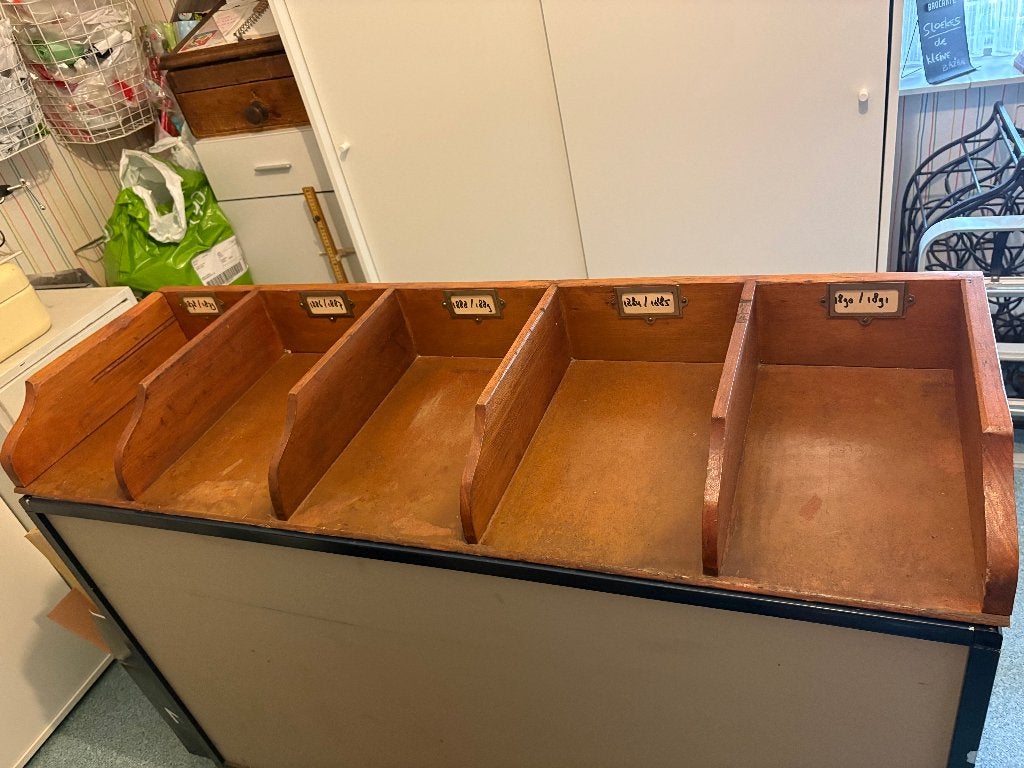 Brocante Winkel Toonbank Oud Vakken Bak, Antiek en Kunst, Ophalen of Verzenden