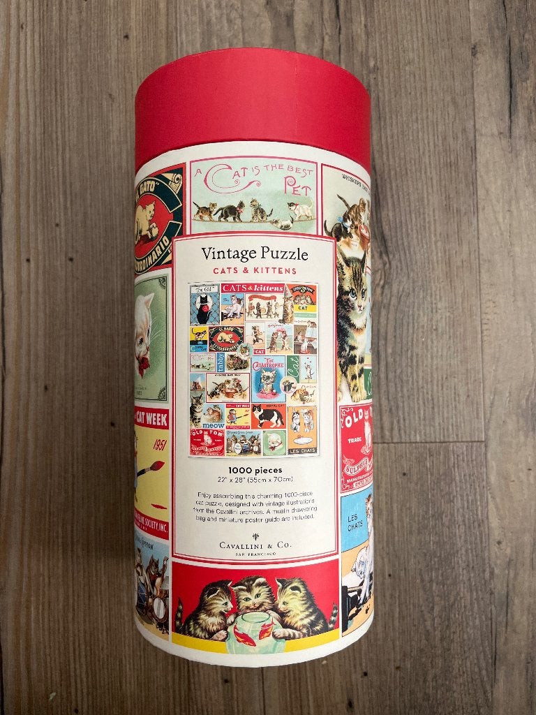 Vintage puzzle cats & kittens, Ophalen, 500 t/m 1500 stukjes, Zo goed als nieuw, Legpuzzel