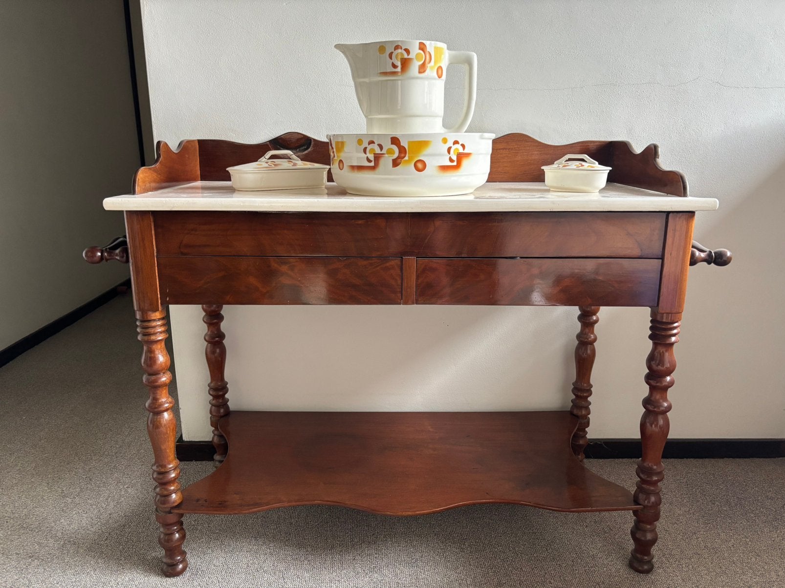 Lampetkast met lampetstel, Huis en Inrichting, Tafels | Sidetables, Ophalen, Gebruikt, 100 tot 150 cm, Rechthoekig