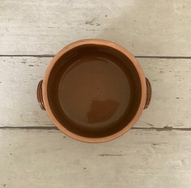Franse vintage bruine keramieken kookpot cocotte met deksel, Antiek en Kunst, Antiek | Keramiek en Aardewerk, Ophalen of Verzenden