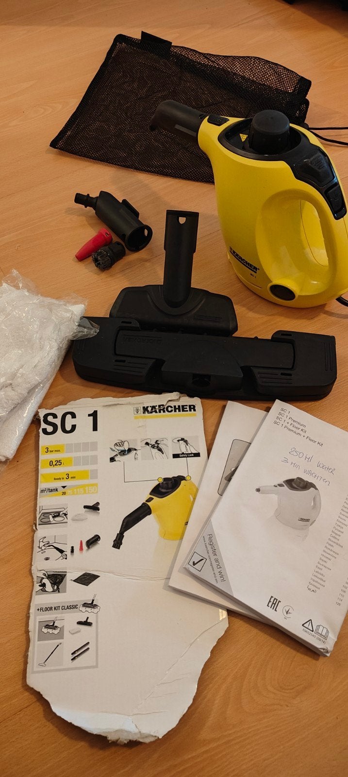 Kärcher SC 1 Stoomreiniger met accessoireset, Ophalen, Inclusief accessoires, Kärcher, Stoomreiniger