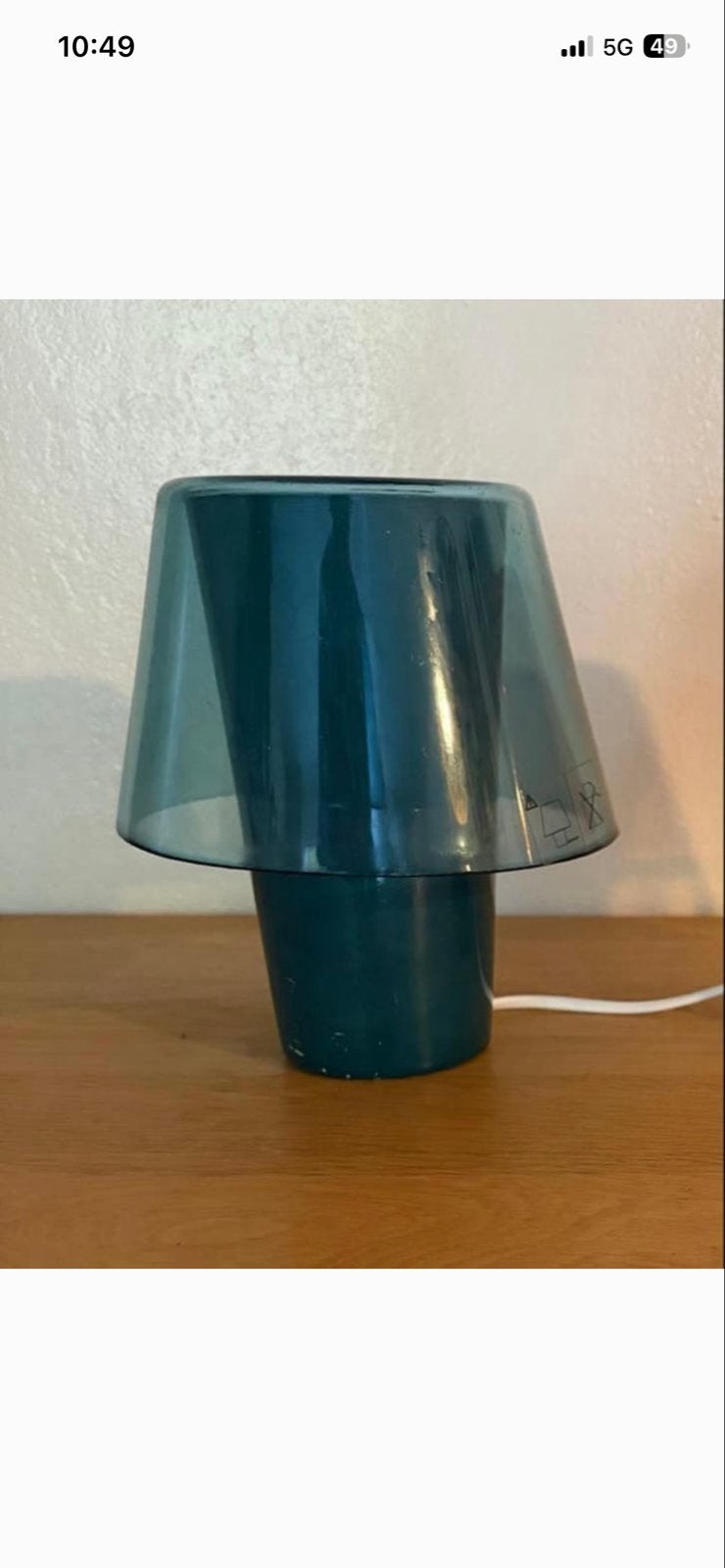 Vintage ikea tafellamp - Groen/blauw, Ophalen, Gebruikt, Overige merken, Groen