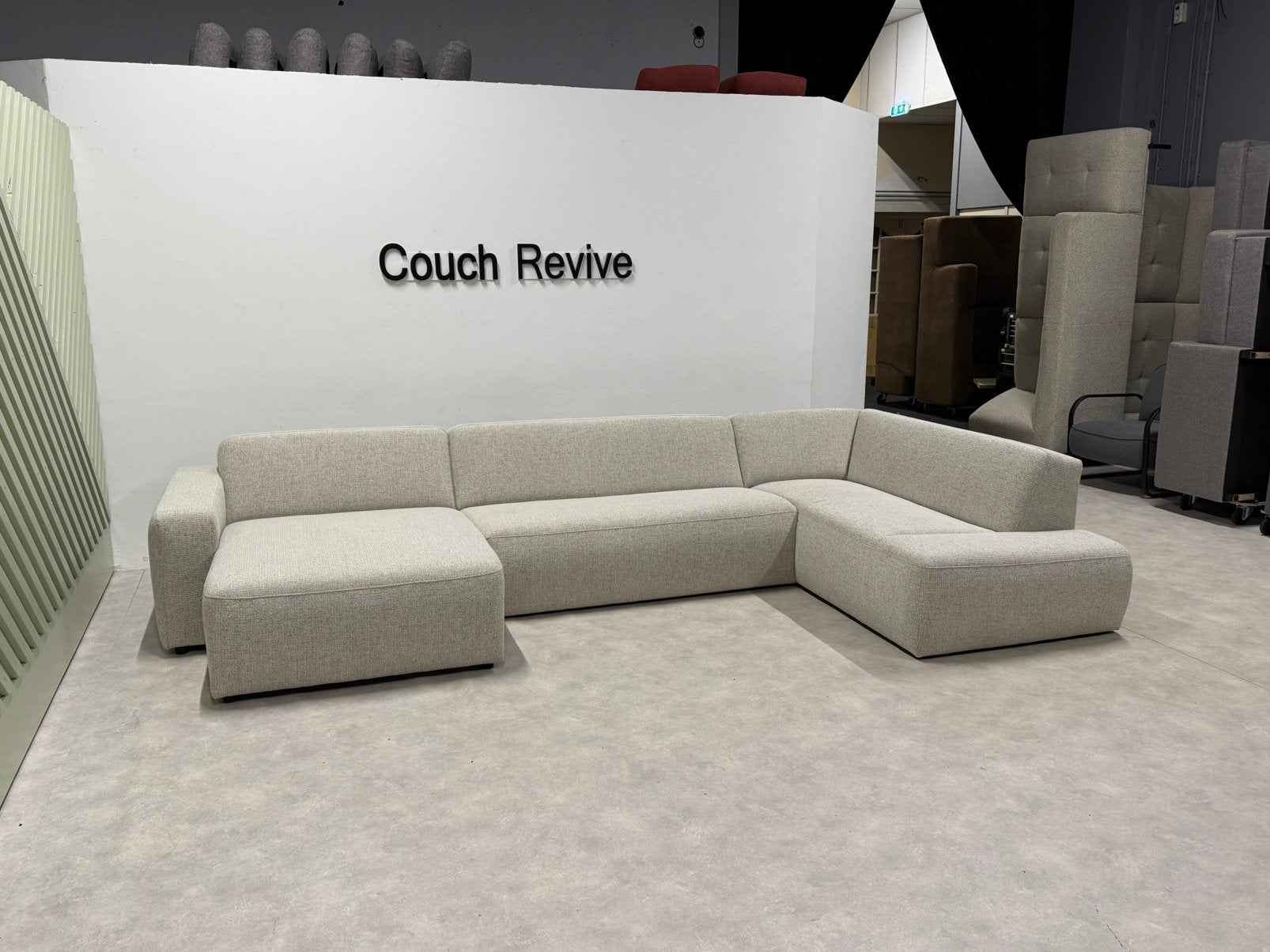 NIEUWE Beige U-bank Lenn 375x200 cm | GRATIS LEVERING, Info@couchrevive.nl, -, Couch Revive, Ophalen of Verzenden