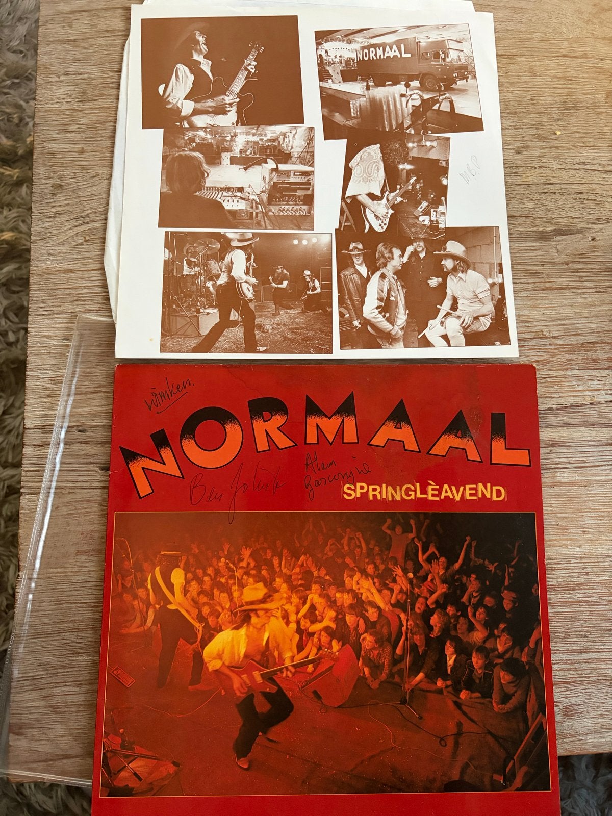 Normaal - Springlèavend LP (1981) met handtekeningen, Cd's en Dvd's, Vinyl | Nederlandstalig, Gebruikt, 1980 - 1989, Ophalen of Verzenden