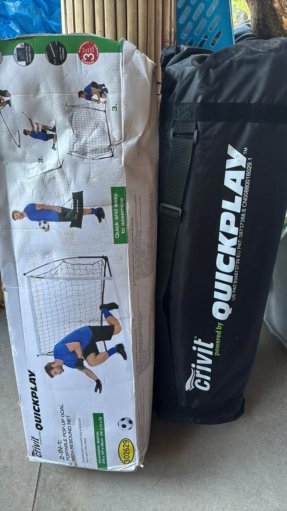 Crivit Quickplay  2 in 1 voetbaldoel en rebounder, Maat XL, Ophalen, Nieuw, Overige typen