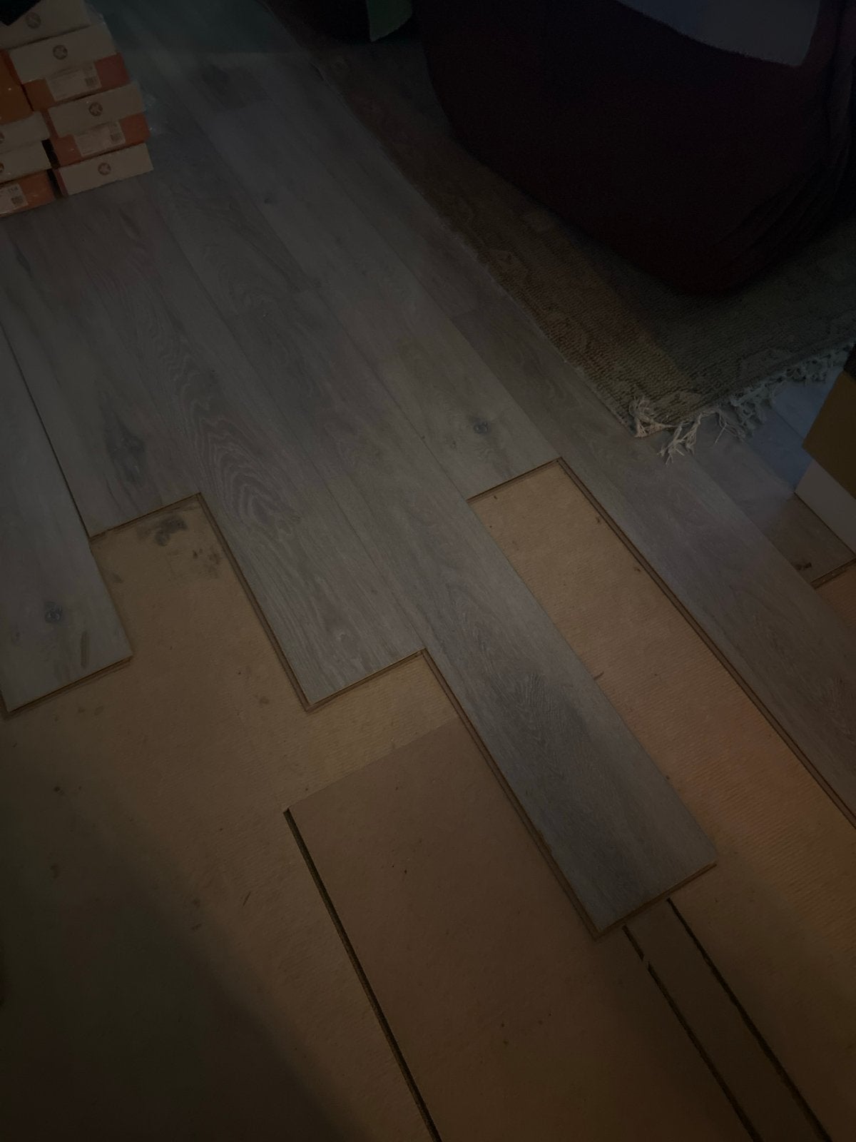 Laminaat grijs tint ongeveer 40m2, Ophalen, Nieuw, Grijs, Minder dan 5 m²