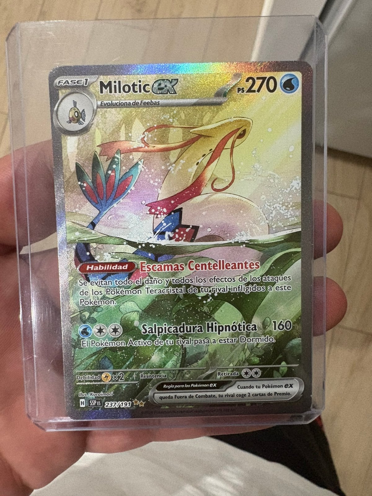 Milotic ex (Spaans Origineel), Hobby en Vrije tijd, Verzamelkaartspellen | Pokémon, Ophalen of Verzenden, Zo goed als nieuw