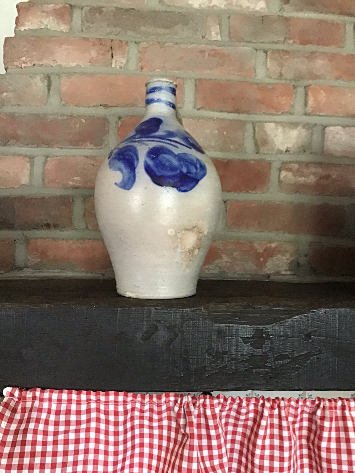 Oude doorleefde jeneverkruik in gres, Ophalen of Verzenden