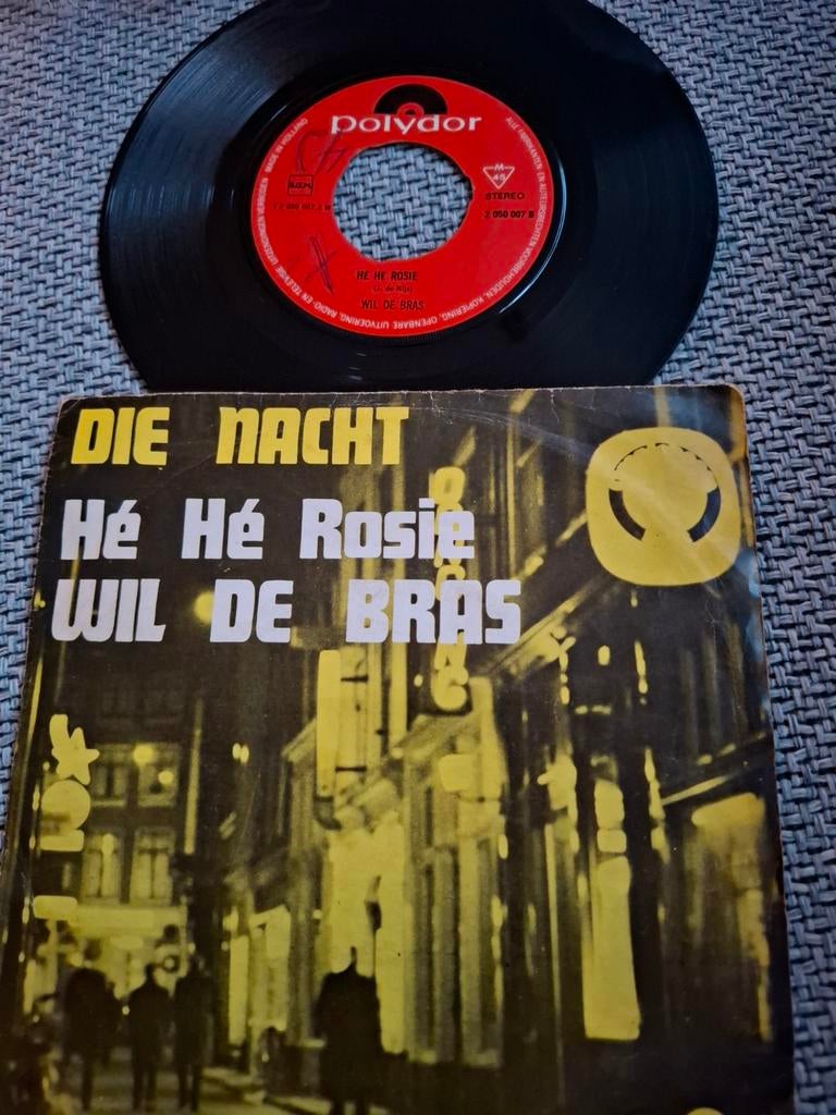 Wil de Bras - Hé Hé Rosie / Die Nacht (Vinyl Single), Cd's en Dvd's, Vinyl | Nederlandstalig, Ophalen of Verzenden, Gebruikt, 7 inch