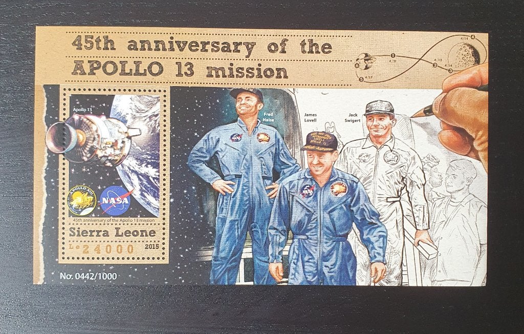 Sierra Leone 2015 Ruimtevaart Apollo 13 Michel blok 861 pf, Verzenden, Overige landen, Postfris