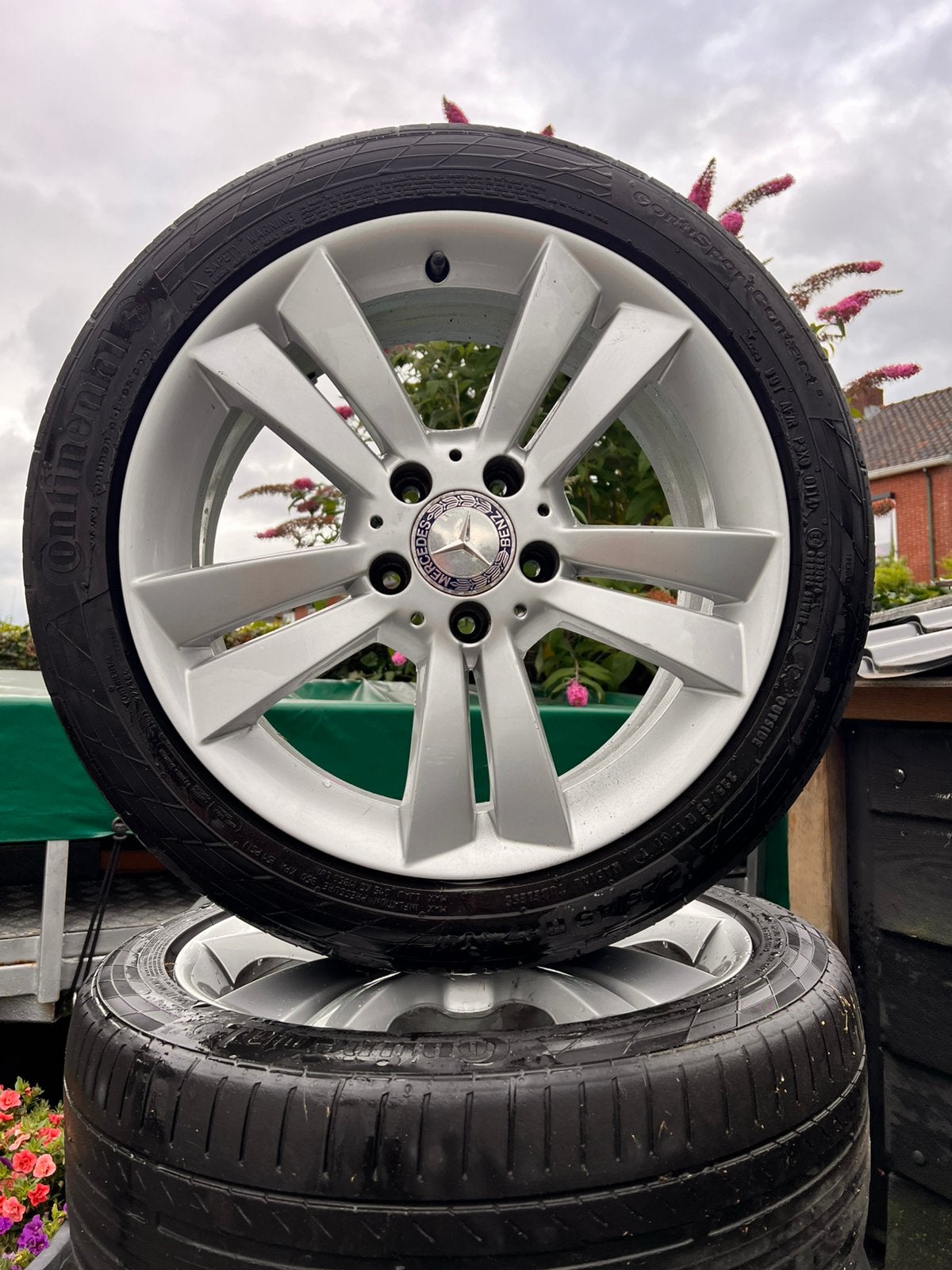 Mercedes SLK w171velgen 5x112 breedset 225/45/17 245/40/17, Ophalen, Gebruikt, Banden en Velgen, 17 inch