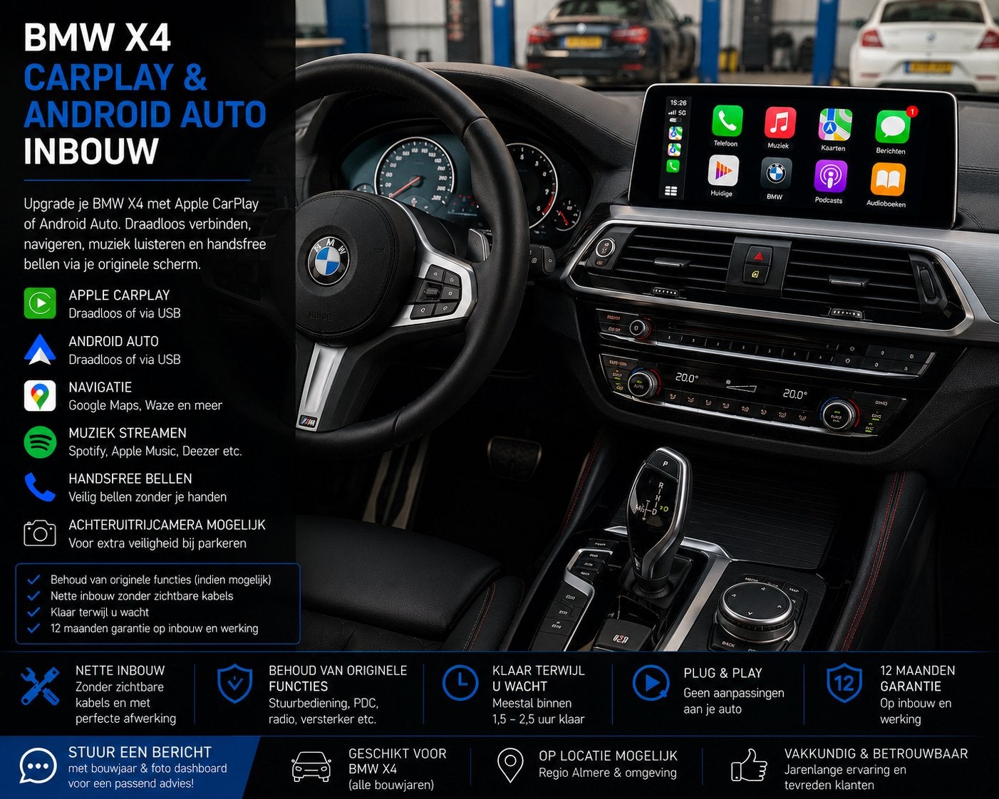 BMW X4 CarPlay & Android Auto Inbouw, Ophalen, Nieuw