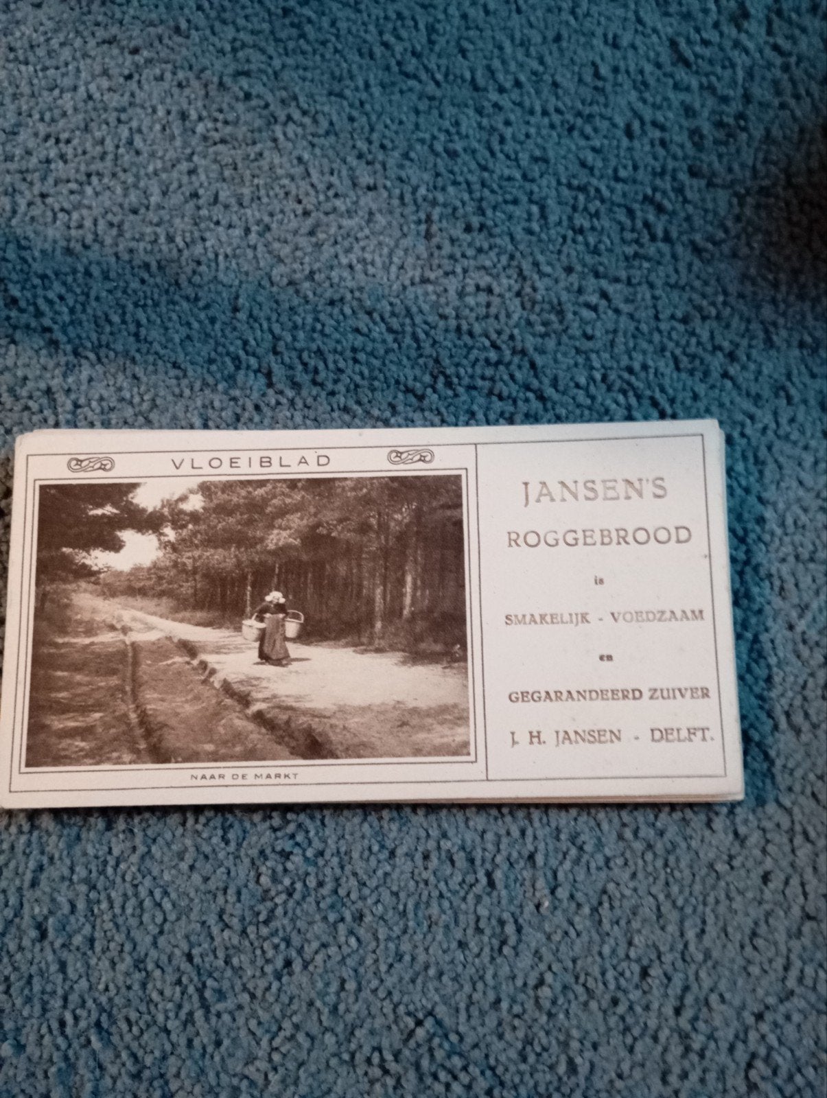 Vintage J h Jansen Delft Vloeiblad Roggebrood, Ophalen of Verzenden, Zo goed als nieuw