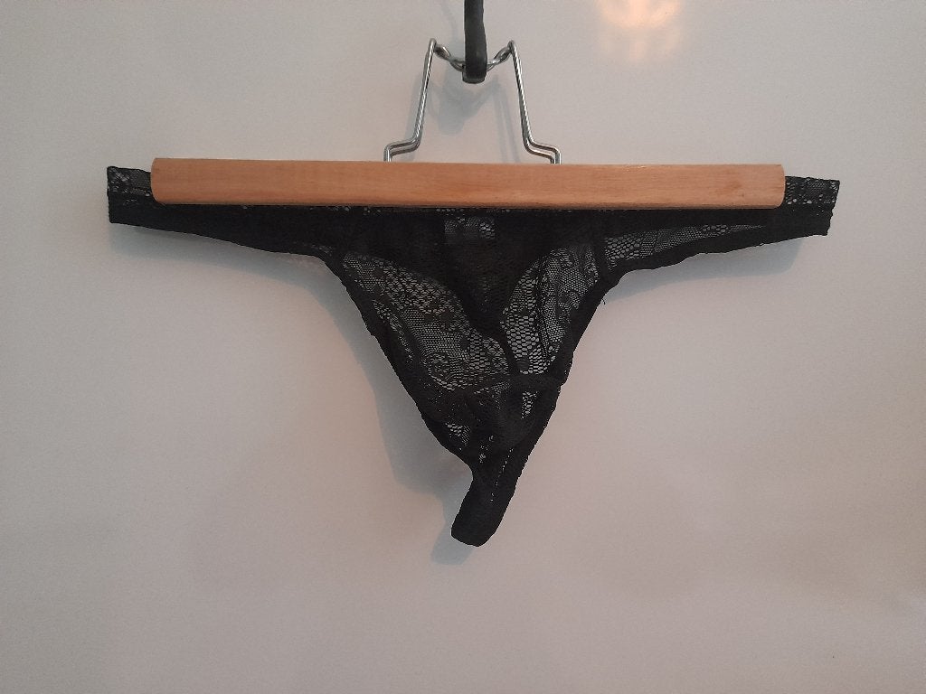 Zwarte Heren String Maat M, Kleding | Heren, Verzenden, Zwart, Slip