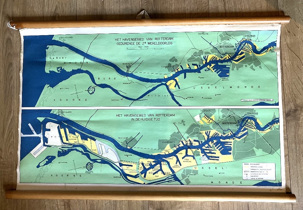 Schoolplaat Rotterdamse Haven, Ophalen of Verzenden, Aardrijkskunde