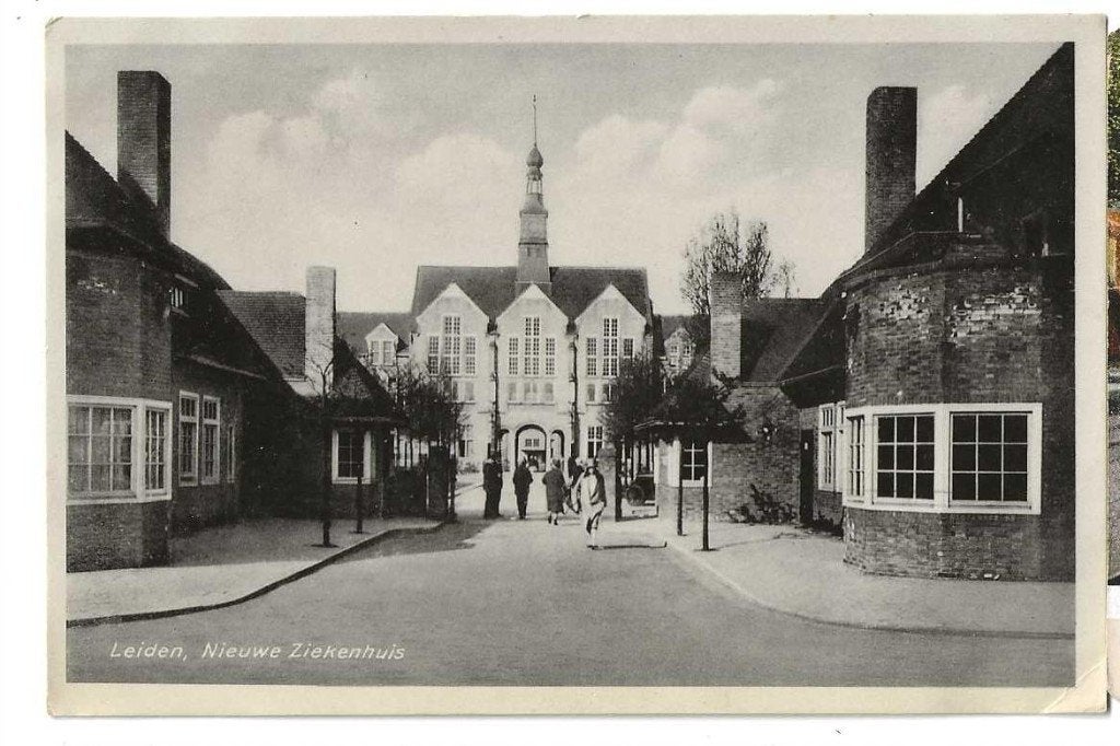 Jt27-78 Leiden  Ziekenhuis, Verzamelen, Ansichtkaarten | Nederland, Verzenden, 1920 tot 1940, Gelopen, Zuid-Holland