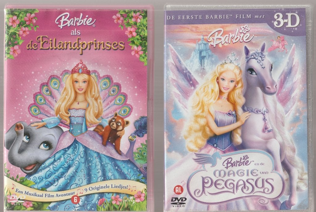 Barbie 2x DVD 1 x 3D, Gebruikt, Animatie, Alle leeftijden, Ophalen of Verzenden