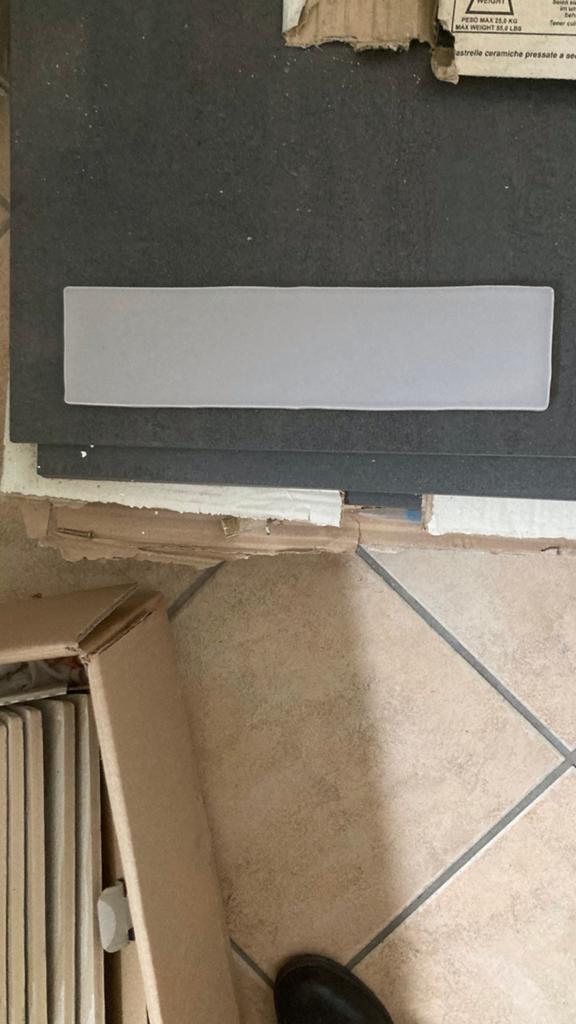 Grijze keramische wandtegels (visgraat), Zo goed als nieuw, 20 tot 40 cm, Minder dan 5 m², Wandtegels