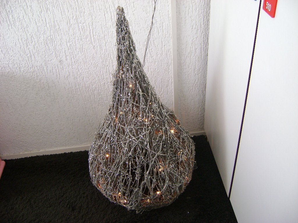 grijs hout zilver kerstboom met verlichting en glitters 82ho, Ophalen of Verzenden, Zo goed als nieuw