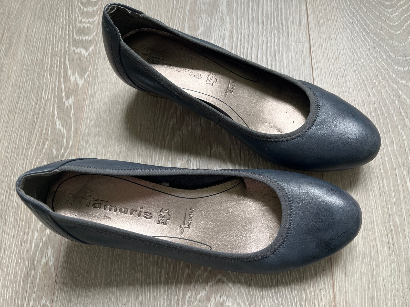 Tamaris Ballerina's met sleehak - Maat 39, Ophalen of Verzenden, Gedragen, Blauw, Ballerina's