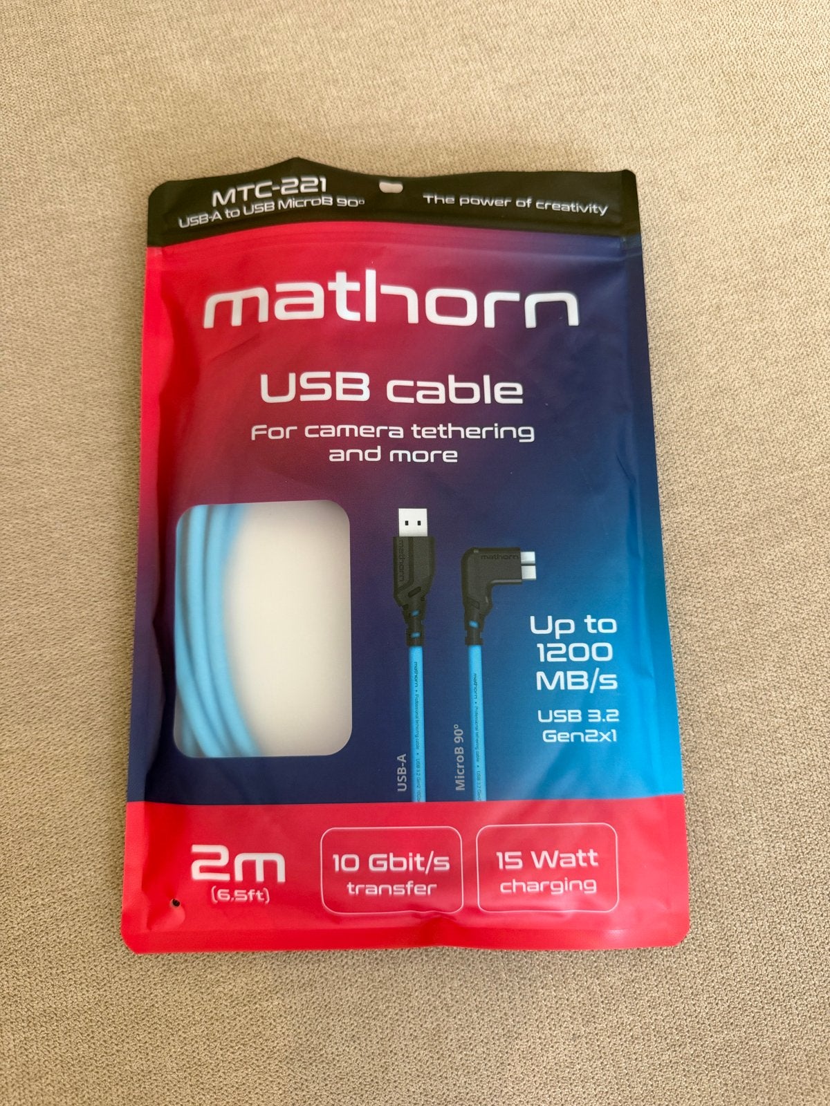 Mathorn USB-C naar USB MicroB kabel 2m - Nieuw, Ophalen of Verzenden, Nieuw