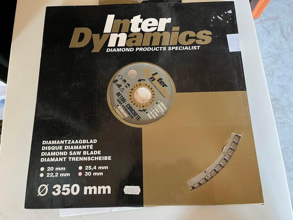 Diamant slijpschijf 350mm asgat 30 mm Interdynamics beton, Ophalen, Nieuw, 1000 watt of meer, Overige typen
