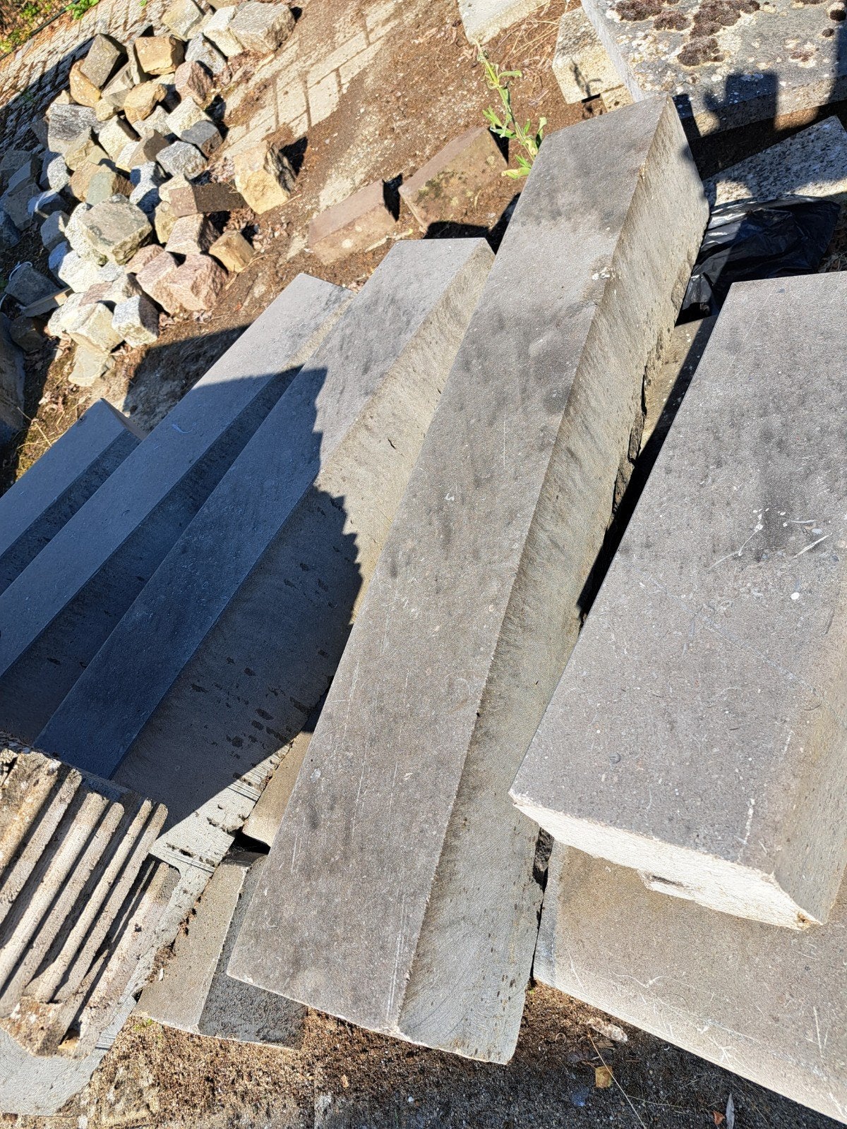 Hardstenen stoepranden 100x18x27 cm - 10,5 stuks, Ophalen, Overige materialen, Gebruikt, Overige typen