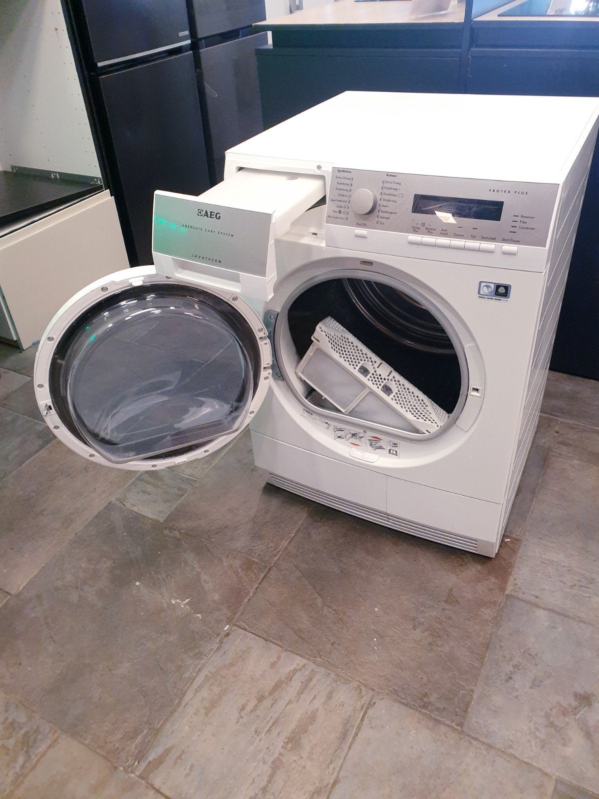 warmtepomp droger AEG 8kg A++Lavatherm 1JAAR GARANTIE, Ophalen, 6 tot 8 kg, Overige typen, Refurbished