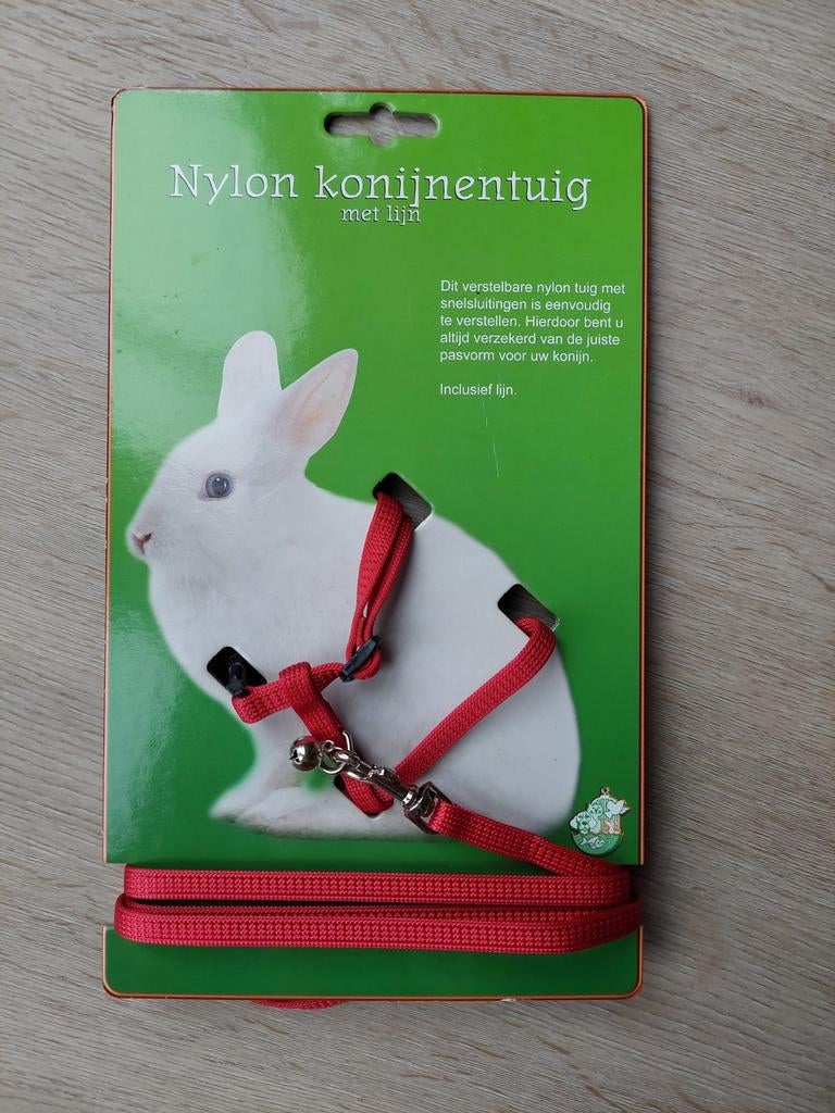 Konijnen tuigje met belletje rood Nieuw!!, Ophalen of Verzenden, Nieuw