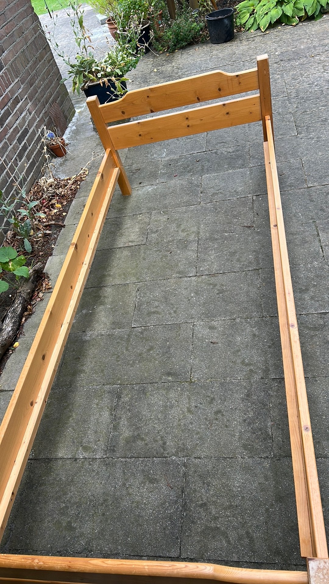 Extra lang eenpersoons bed met matras, Ophalen, Gebruikt, 90 cm, Eenpersoons